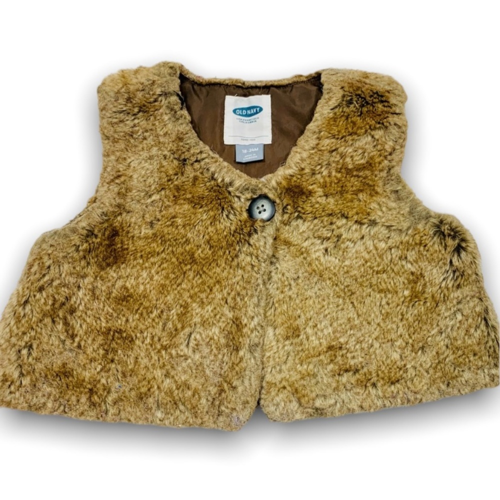 Old Navy | San Francisco California | Faux Fur Vest | 18-24m